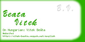 beata vitek business card